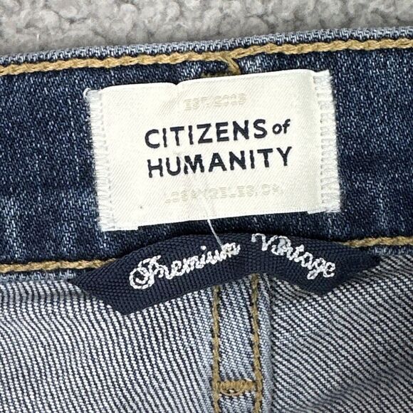 Citizens of Humanity Demy Flare Jeans Distressed Raw Hem Blue Sz 24 - Picture 5 of 13